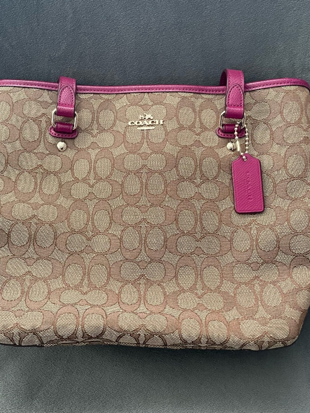 Tan/Magenta Coach Shoulder bag